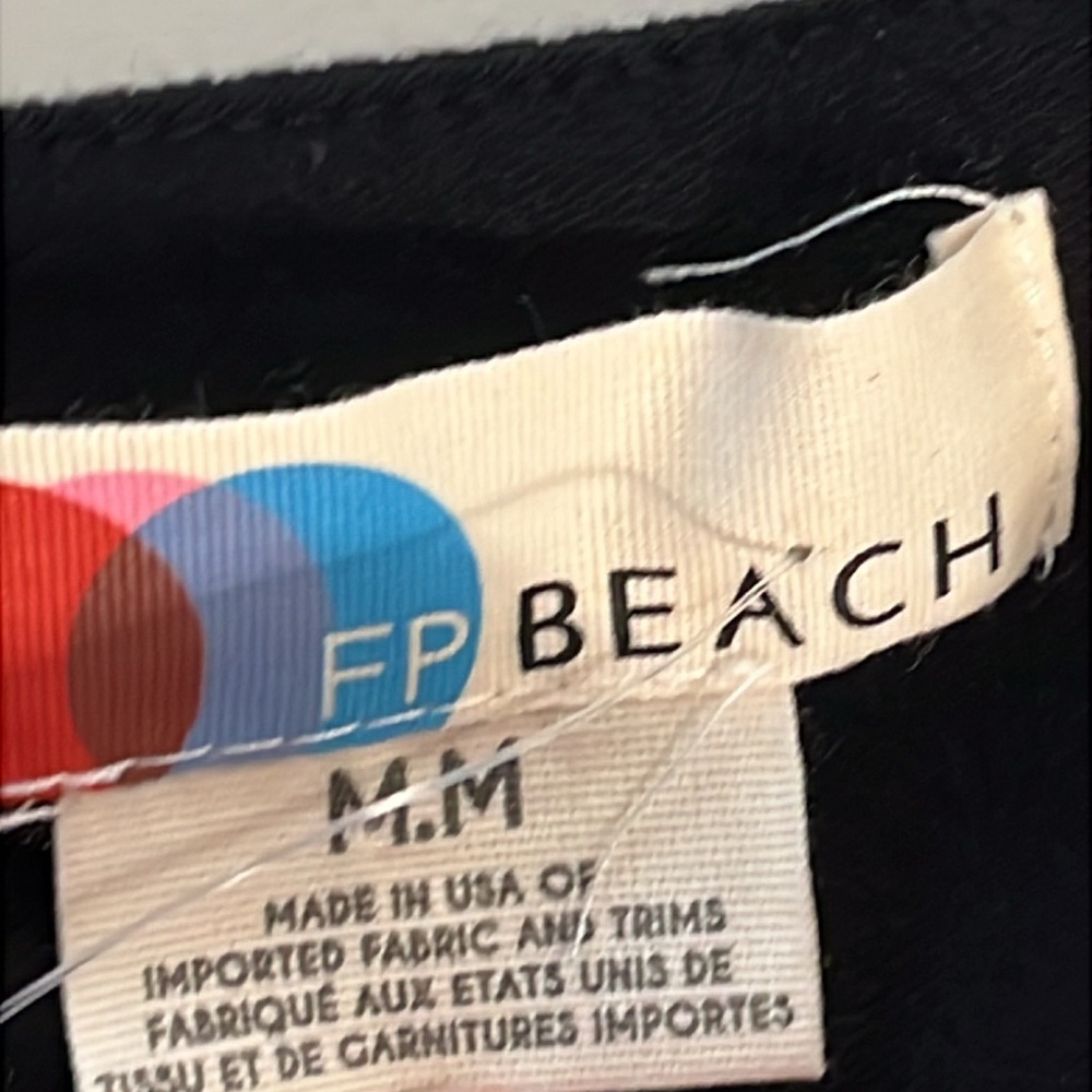 NEW NWT FREE PEOPLE BEACH Black Mini Rodeo Dress Deep V-Neck Womens Medium - Picture 5 of 8